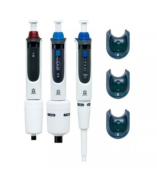 Brand MACRO Transferpette® S Ayarlanabilir Otomatik Pipet Seti 0,1-1 mL, 0,5-5 mL,1-10 mL Pipetler ve Askıları ile Komple (Brand 705892)