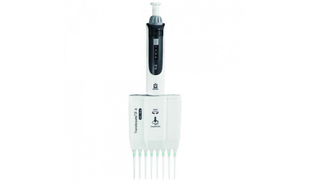 BRAND 705900 Transferpette® S-8 0.5-10 µL 8 Kanallı Ayarlanabilir Hacimli Otomatik Pipet