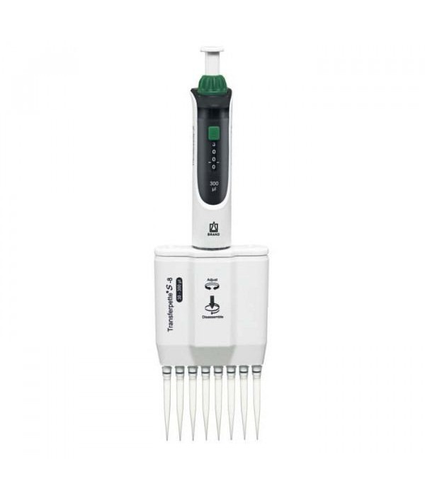 BRAND 705912 Transferpette® S-8 30-300 µL 8 Kanallı Ayarlanabilir Hacimli Otomatik Pipet