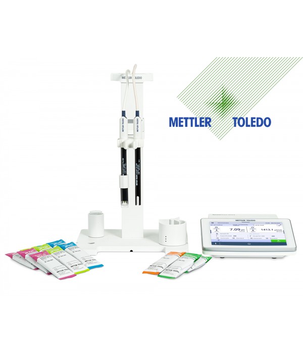 METTLER TOLEDO SevenDirect SD23 pH ve İletkenlik Ölçer Saf H2O Kiti, InLab Pure-Pro ISM pH Elektrodu, InLab 741 ISM İletkenlik Elektrodu ve Kalibrasyon Solüsyonları ile