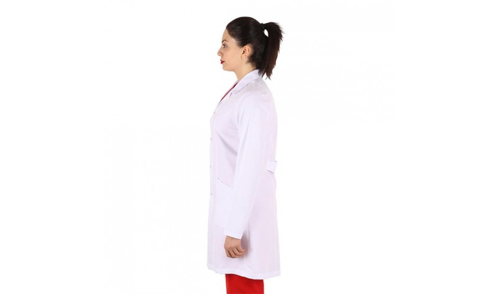 BP-01 Bayan Doktor Önlük Ceket Yaka Uzun Kol