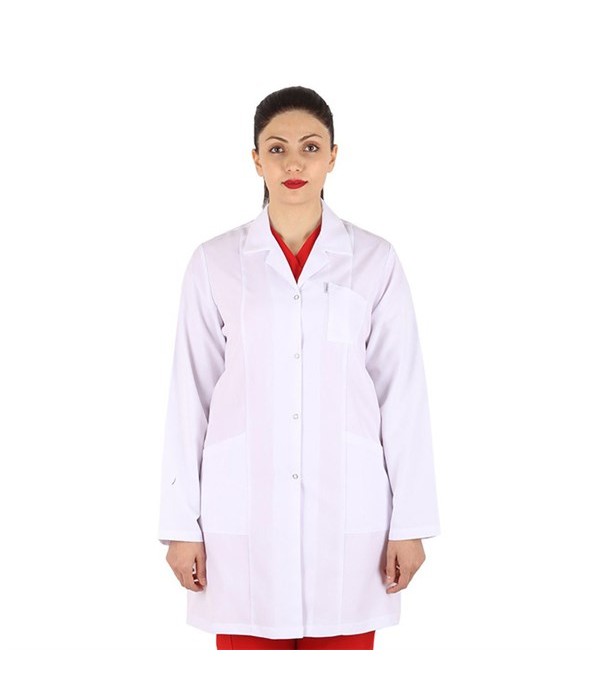 BP-01 Bayan Doktor Önlük Ceket Yaka Uzun Kol